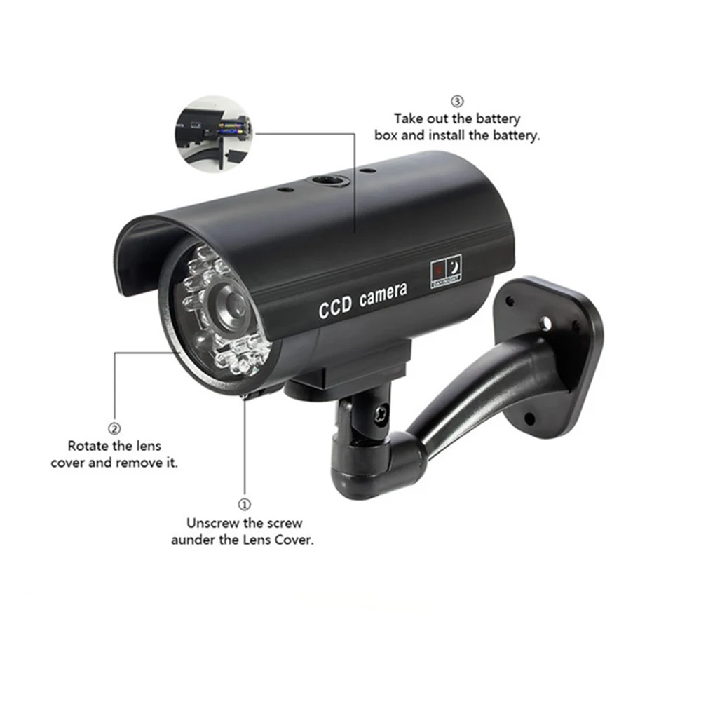Муляж камеры пуля водонепроницаемый обеспечение безопасности в помещении наружное CCTV камеры наблюдения мигающий красный светодиодный