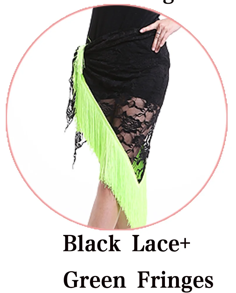 Женский костюм для латинских танцев, хип-шарф, юбка для выступлений, костюмы на Хэллоуин, праздничная кружевная треугольная танцевальная одежда - Цвет: 07