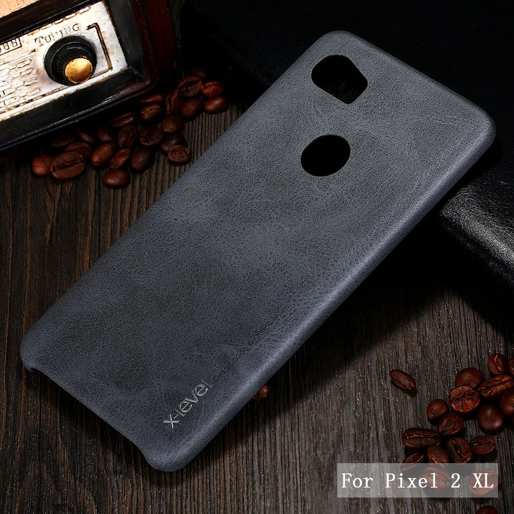 For Google Pixel 2 XL Case X Level Brand Luxury Retro Leather Back ...