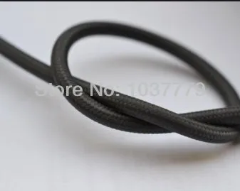 12 м/лот черный цвет текстильный кабель тканевый провод винтажный шнур питания