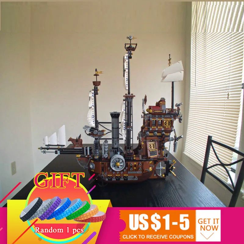 

16002 2791Pcs Pirate Ship Metal Beard's Sea Cow Model Building blocks Kits Mini brick Compatible With 70810 toys gift