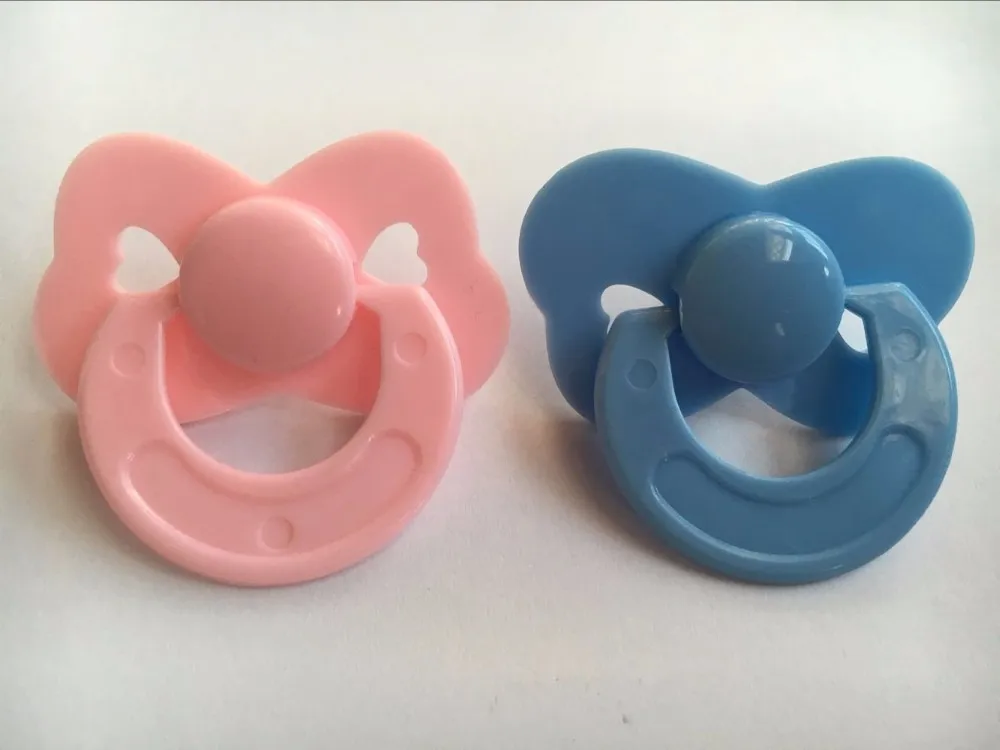 

2pcs Pacifier Dummy For Reborn Baby Dolls Pink Blue Color Not Magnet Babies Pacifier Kids Children Play Toys Accessories