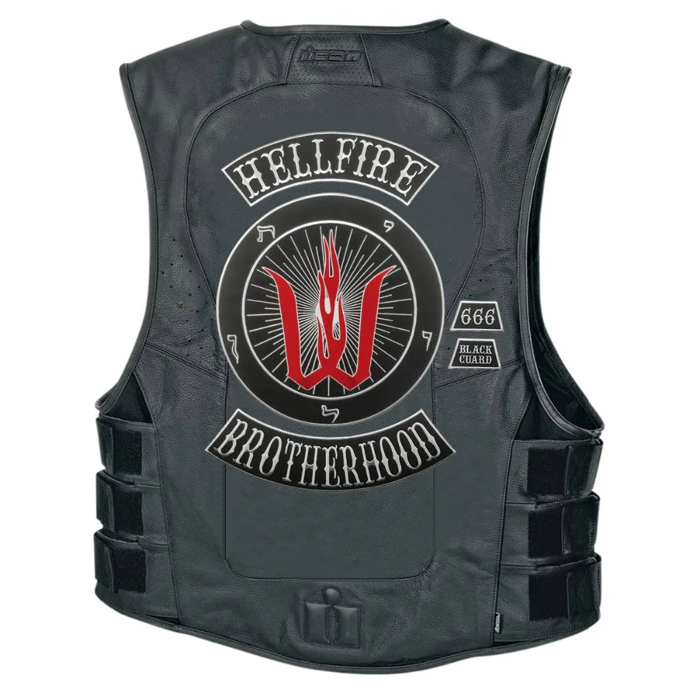 Hells fires brotherhood motorcycle patch for jacket full back embroidery custom clothing application free shipping  (7)