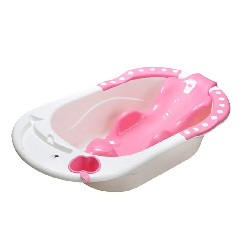 Baby Large Bathtub Be able to sit and lie down Apple Dolphin Children Sark With Water Scoop Bathing Frame with Strip Lying Plate