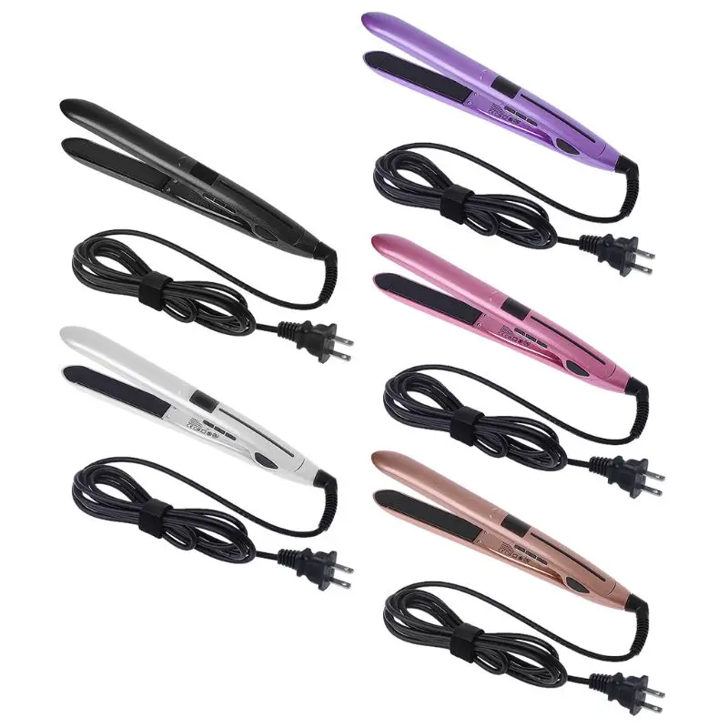 

Portable Mini Ceramic Hair Straightener Curler Flat Iron Curling Tool US Plug