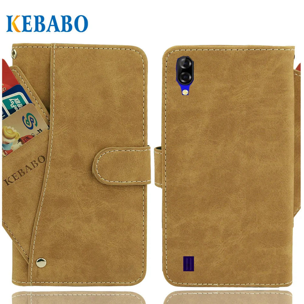 

Vintage Leather Wallet Blackview A60 Case 6.09" Flip Luxury 3 Front Card Slots Cover Magnet Stand Phone Protective Bags