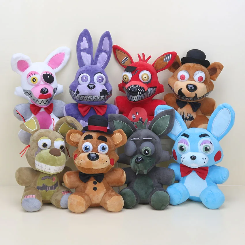 25cm FNAF Five Nights at Freddy's Bonnie Chica cupcake Foxy Golden Freddy Fazbear Nightmare Sister Location Kids Plush Toys