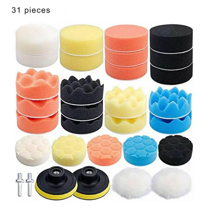 5/7/8/11/19/22/31pcs Car Foam Dirll Polishing Wheel Pad Kit for Car Polisher Auto Accessories NJ88