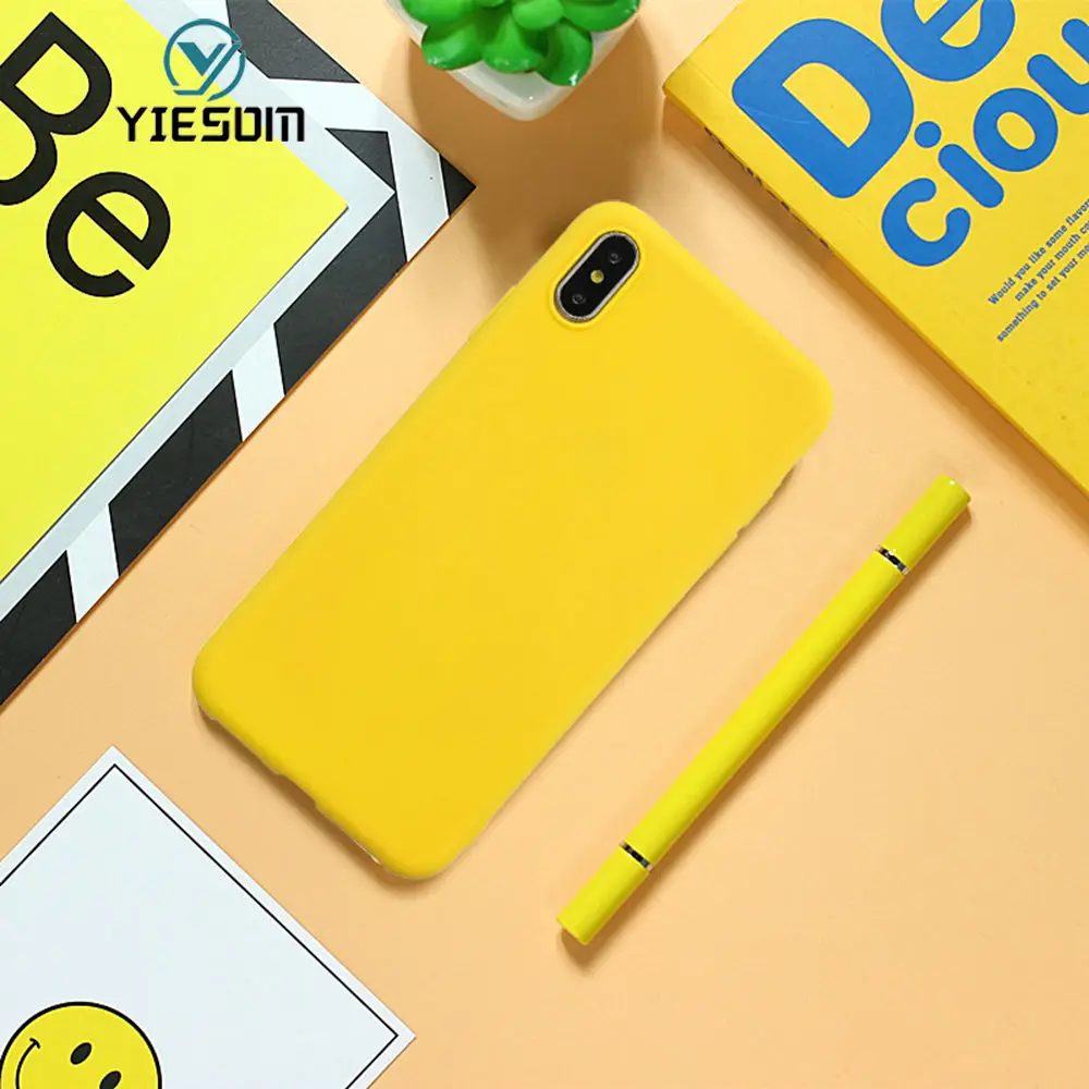 Чехол конфетного цвета для iPhone XR XS Max 8 7 6 Мягкий силиконовый чехол из ТПУ телефона