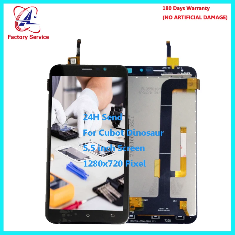 

For Original Cubot Dinosaur LCD Display+Touch Screen Screen Digitizer Assembly Replacement 5.5 inch 1280x720P in Stock