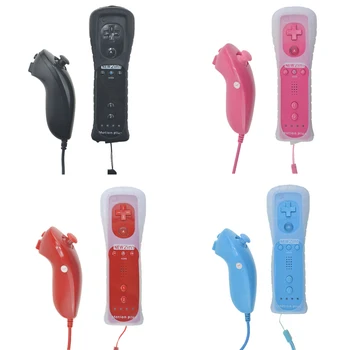 

Built-in Motion Plus Controller For Wii 2 in 1 Bluetooth Game Controle Silicone Soft Case For Wii Wireless Games Remote Nunchuck