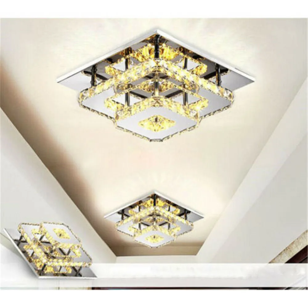 Modern Crystal LED Chandelier Flush Mounted Lamp Fixture For Living Room Bedroom Indoor Home Decor AC95-260V | Освещение