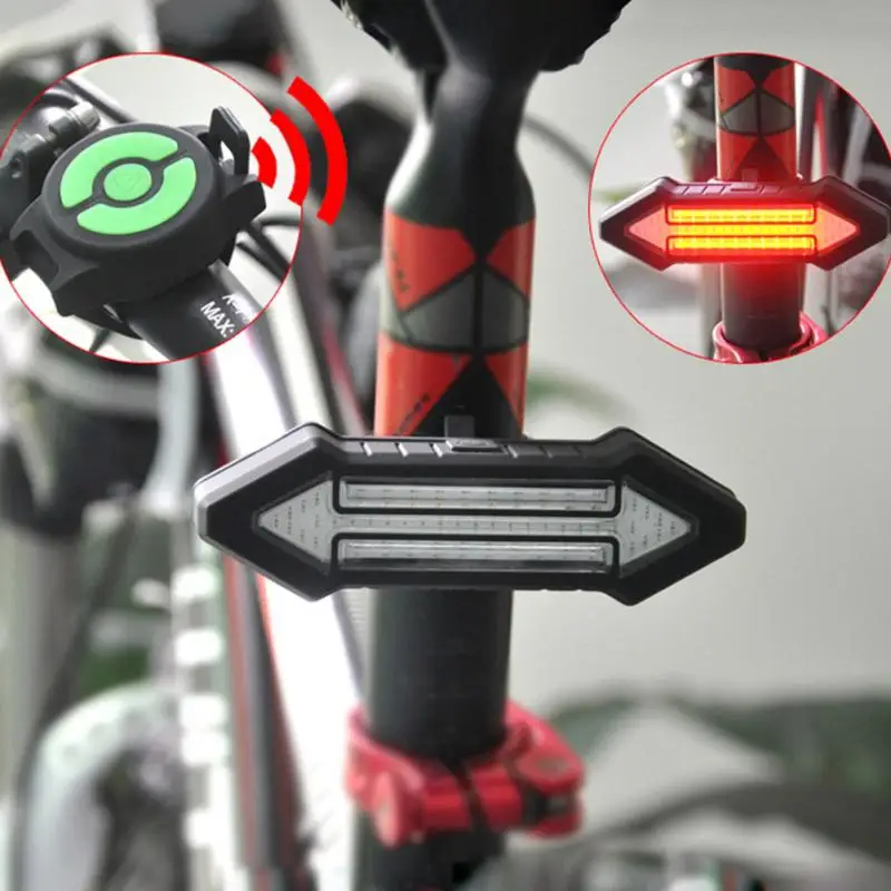

Bicycle Tail Light with Turn Signal Smart Remote Control Bike Rear USB Rechargeable Warning Taillight Tail Lamp
