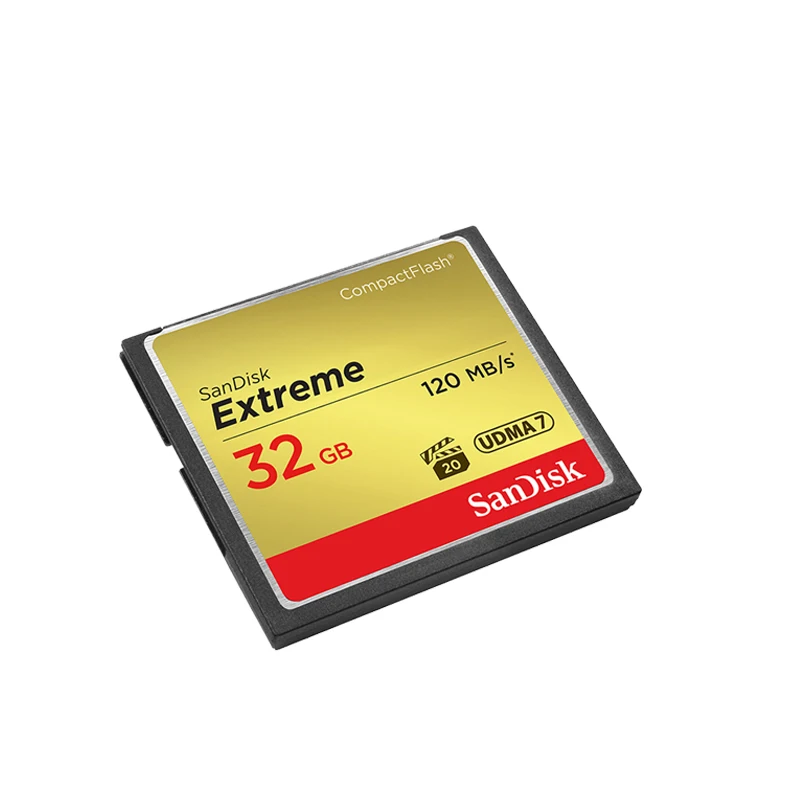 Sandisk Extreme CompactFlash CF карта 32 Гб устройство чтения карт памяти CF устройство чтения карт памяти на 32 Гб до 120 МБ/с. читать Скорость для спортивной экшен-камеры 4 K и записи видео в формате Full HD официальное подтверждение