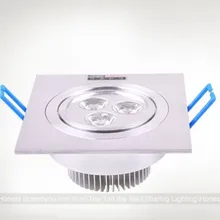 3 Вт квадратный Встраиваемый светодиодный потолочный светильник высокой мощности холодный белый/теплый белый AC85-265V лампы
