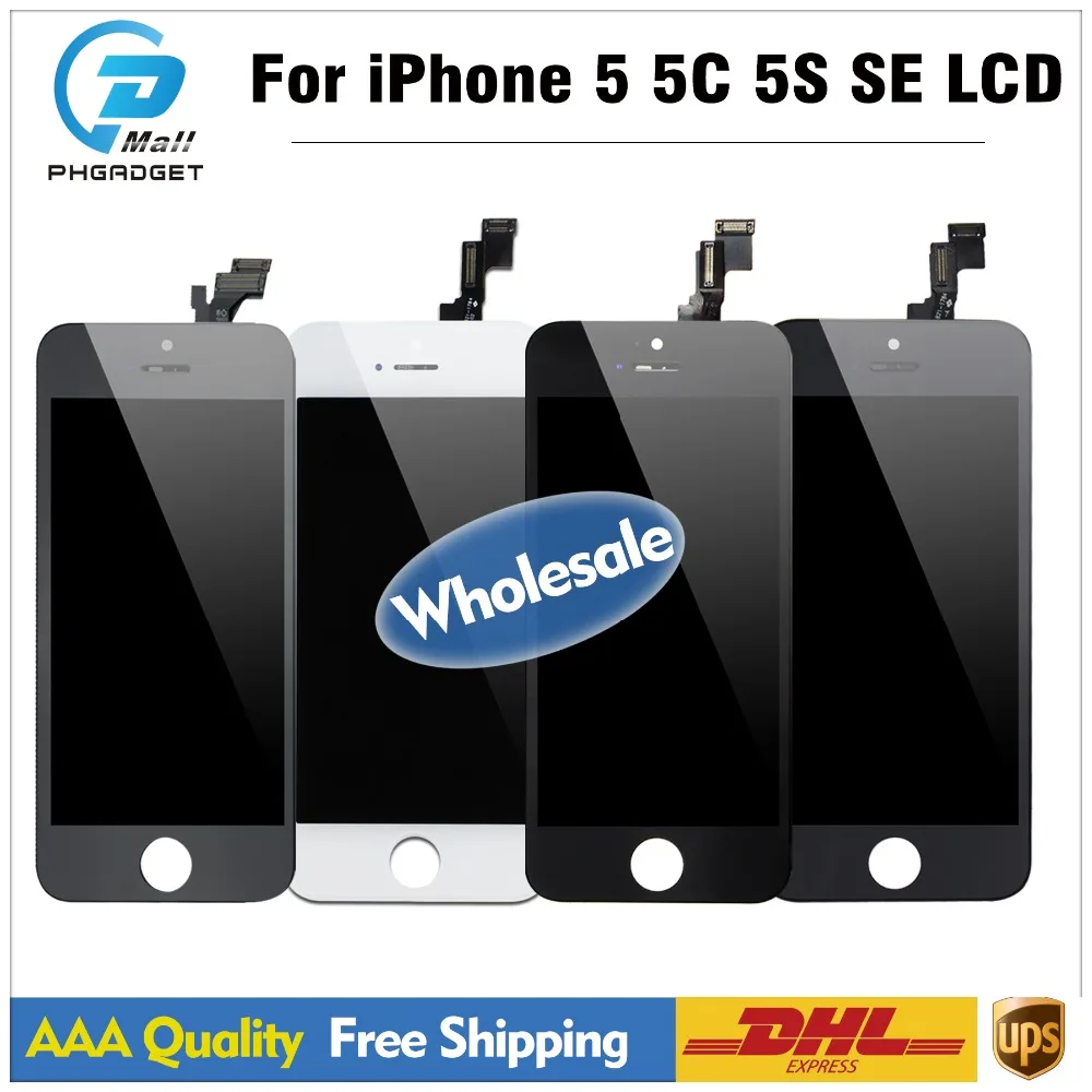 20 шт./лот сенсорный экран дигитайзер ЖК-дисплей для IPhone 5 5G 5C 5S SE Замена черный и
