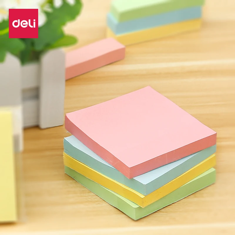 

Deli memo paper 4 colors paste fashionable sticky notes business office convenient stickers stationery Writable Index Note Paper