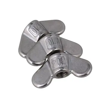 

304 Stainless Steel M10 Precise Casting Butterfly Nuts Fastener Wing Screw Nuts Pack of 5