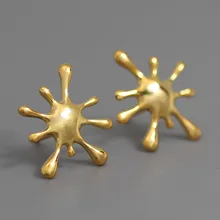 INATURE 925 пробы серебряные брызги воды уникальные металлические серьги-гвоздики для женщин модные ювелирные изделия