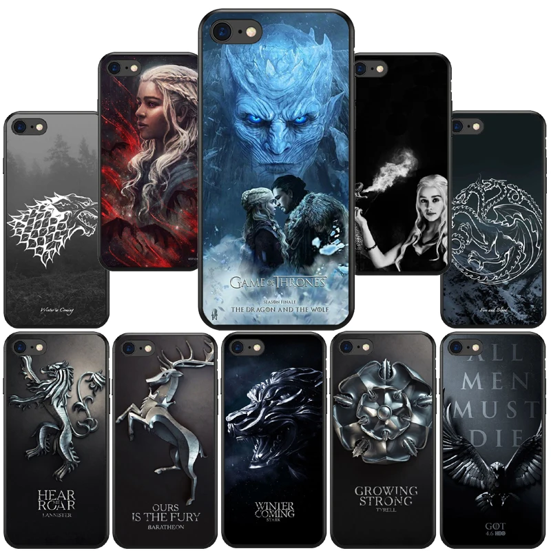 Game Thrones Daenerys Dragon Jon Snow tyrion lannister silicone TPU Case For iPhone 6 6SPlus7 7Plus 8 8Plus X 11 XR XSMax 11Pro | Мобильные