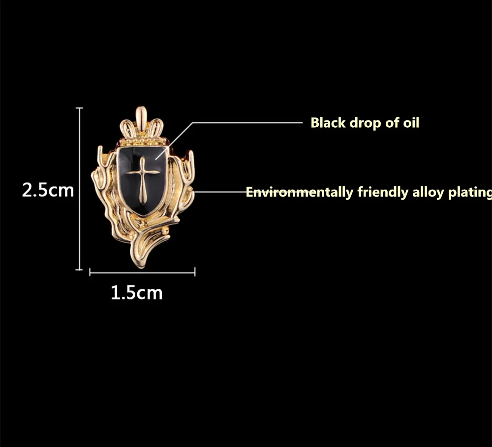 Мужской костюм рубашка высокого класса брошь булавка пряжка прилива одежда ювелирные изделия крест щит воротник игла Орна мужчины t