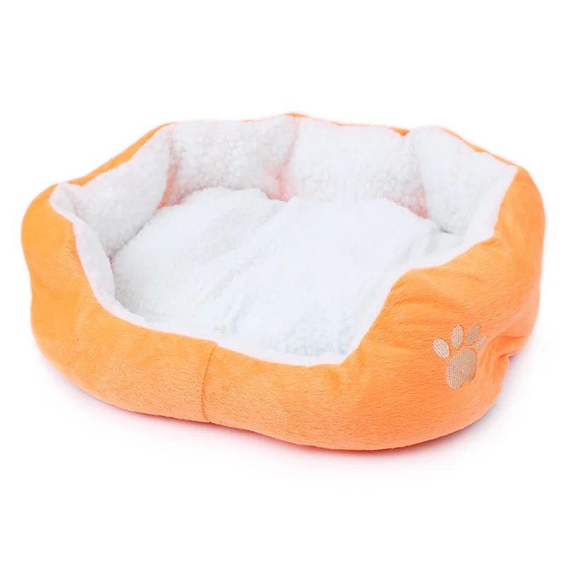 Cheap Warm Soft Autumn Winter Pet Cat Litter for Puppy Rabbit Small Dog Beds Nest Sleeping Bedding Lounger Sofa Mattress Kennel - Цвет: Orange