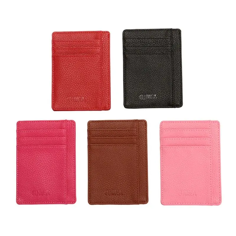 

2019 Fashion New Women Slim PU Leather Credit Card Holder Cards Case Pocket Wallet Organizer 11.5x8.5x0.5cm