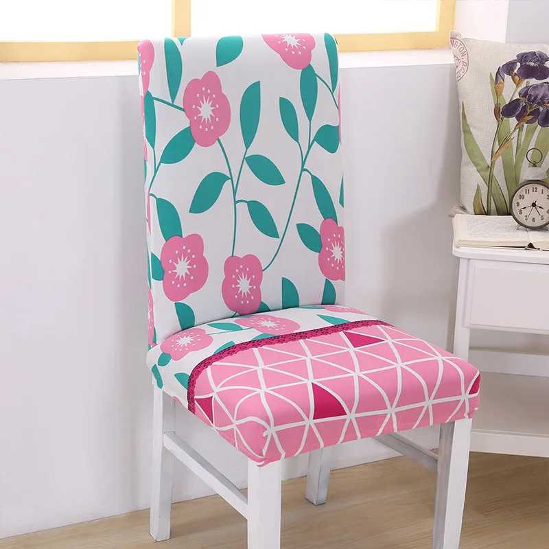 Современный съемный эластичный Чехол для стула из спандекса, моющийся защитный чехол для стула, контрастный дизайн CHC010 - Цвет: 5