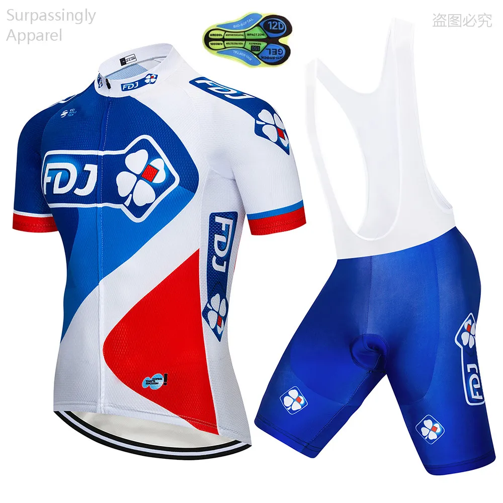 2019 г. Tour France FDJ белый велосипедный комплект из Джерси велосипедные шорты Мужская