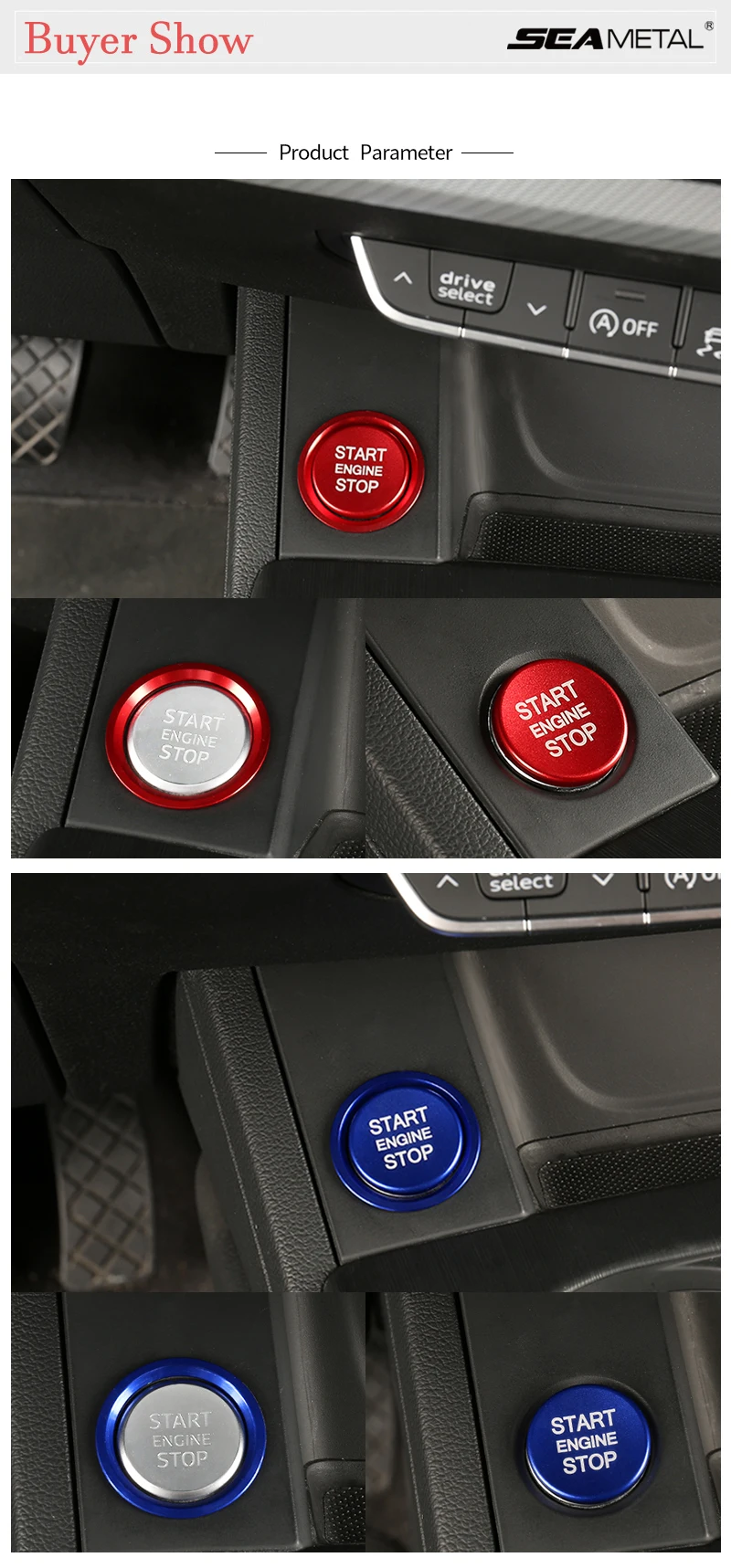 Запуска двигателя автомобиля Stop зажигания Крышка кнопки запуска для Audi A4 A7 4G8 Q5 8R B8 A5 8T A6 C7 ключа украшения кольцо авто аксессуары