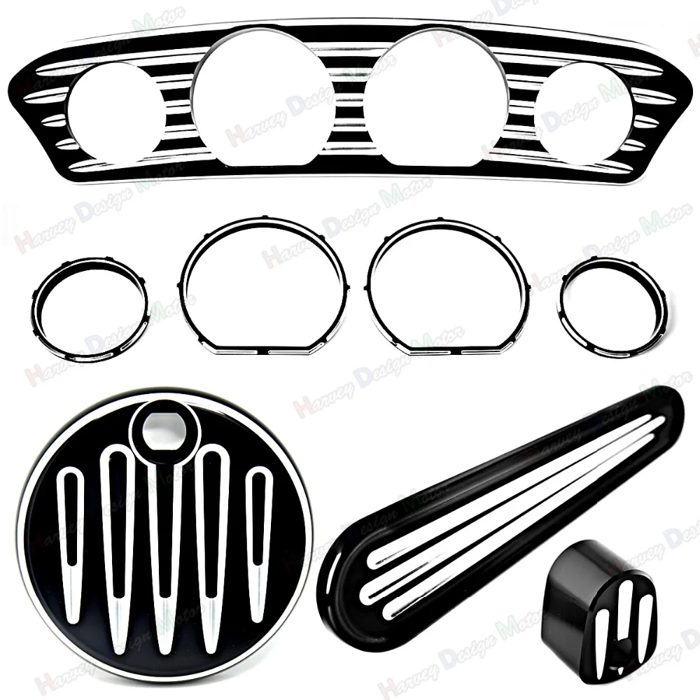 

Inner Fairing Dash&Gauge Trim&Ignition Fule Tank Cover For Harley Touring 14-17