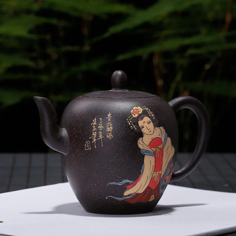 Красота плечо ручной работы Исин Чайник фиолетовая глина креативный чайник, посуда с подарочной коробке костюм Улун чай пуэр