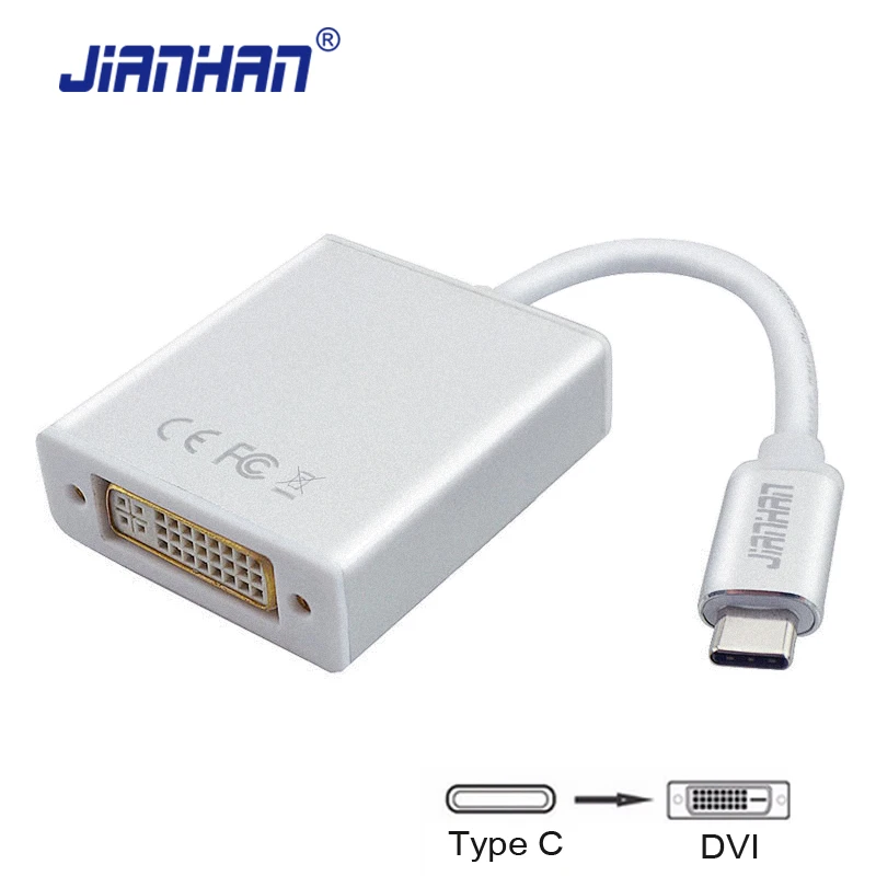 DVI FemaleThunderbolt 3 Type C USB 3.1 to HDMI VGA DVI converter adapter cable for apple macbook pro macbook Converter TV Video