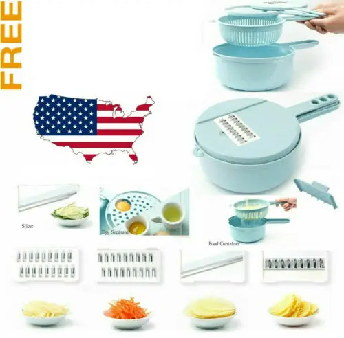 

US 9 IN 1 Multi-function EASY FOOD CHOPPER Food Vegetable Blender Chopper Slicer