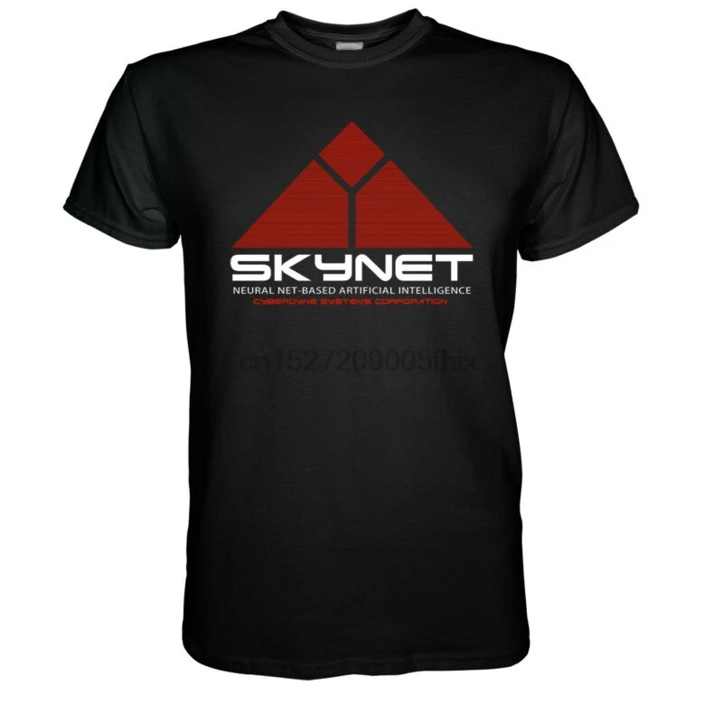 Футболка с надписью SkyNet Gr S-5XL Терминатор Cyberdyne Schwarzenegger vers. Фарбен (1) | Мужская