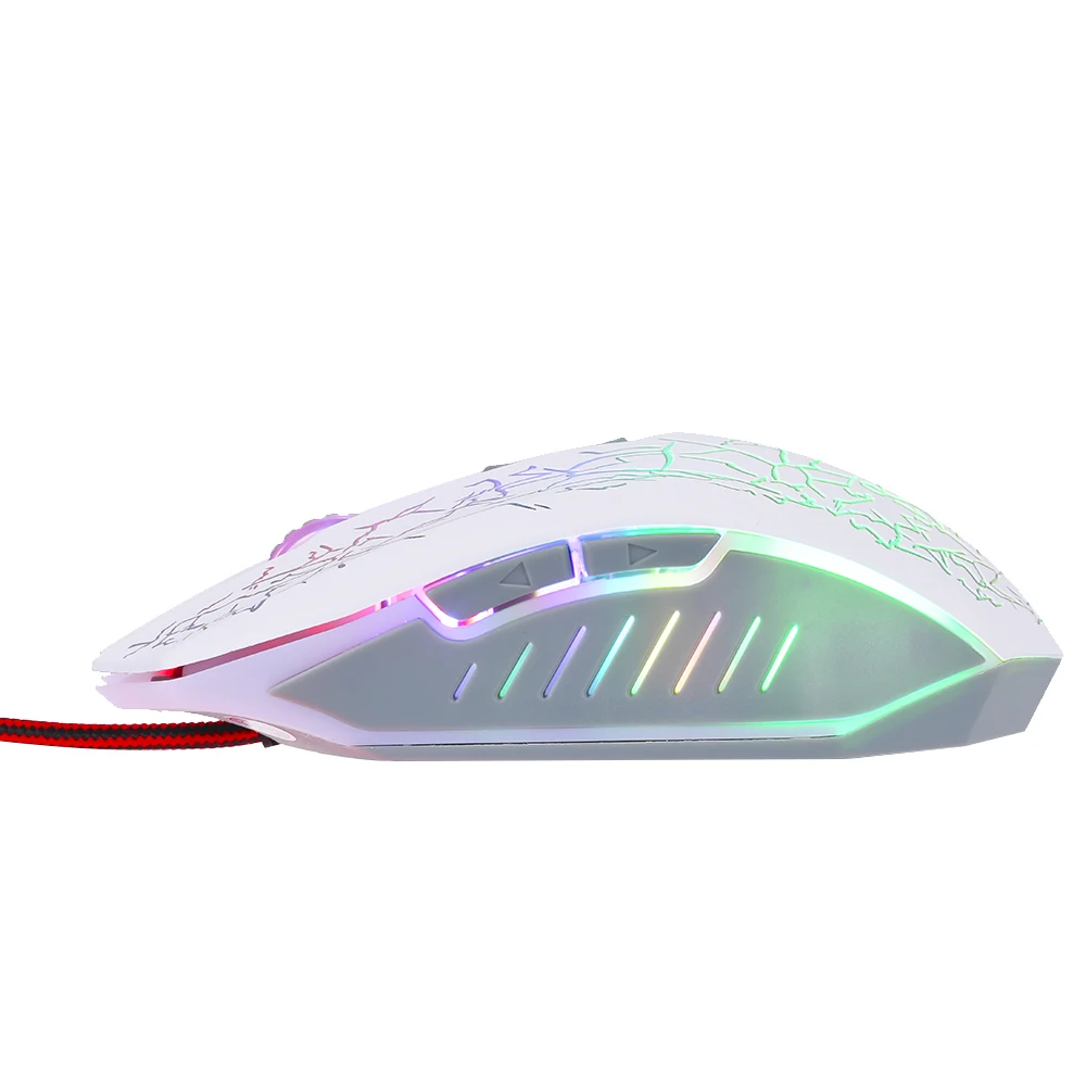 2400DPI Регулируемая 4 нейлоновая эргономичная мышь игровая Проводная RGB USB