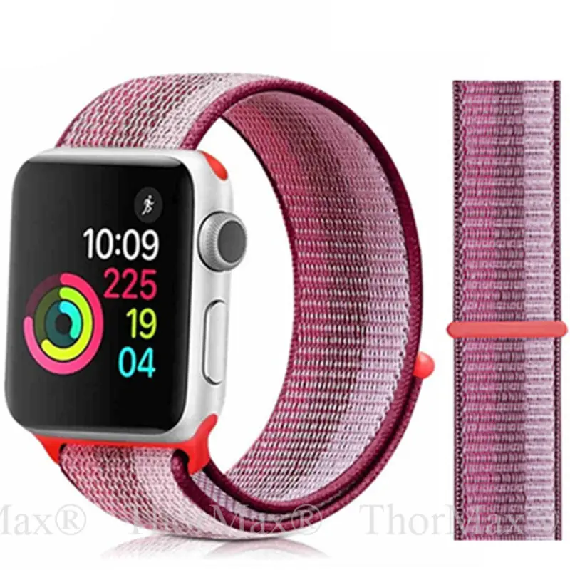 Нейлоновый ремешок для apple Watch band 5 4 3 iWatch band 42 мм 44 мм 40 мм apple wacth 4 3 2 аксессуары для браслетов Sport Loop correa - Цвет ремешка: 20-Berry