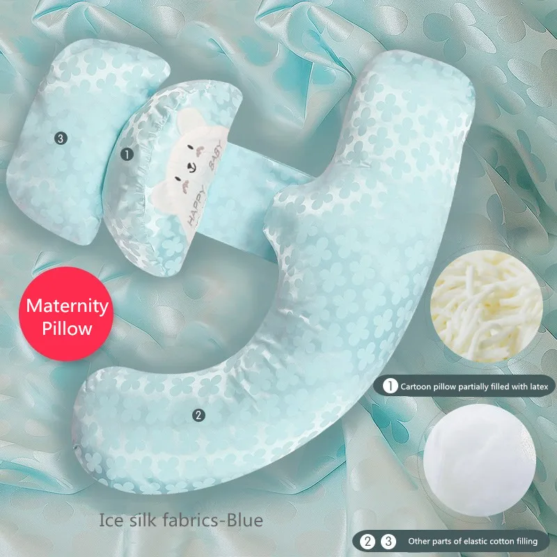 Подушка для беременных в форме H, поддерживающая талию, дышащая подушка для тела, боковые спальные для беременных женщин, 2 типа, Воздушная хлопковая подушка - Цвет: bingsiHzhen lanse