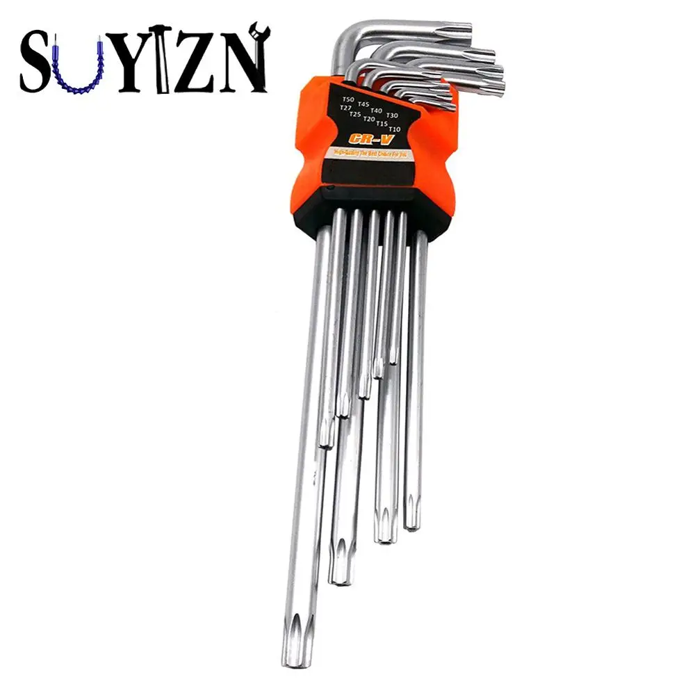 Professional Torx Hex Key Set Chrome Vanadium Allen Wrench Key Tool 9