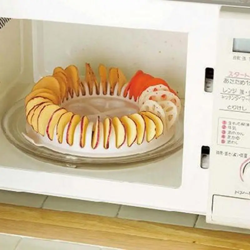 DIY Low Calories Microwave Oven Fat Free Potato Chips Maker Home Kitchen Bakeware Tools Baking Dishes& Pans Chips Rack
