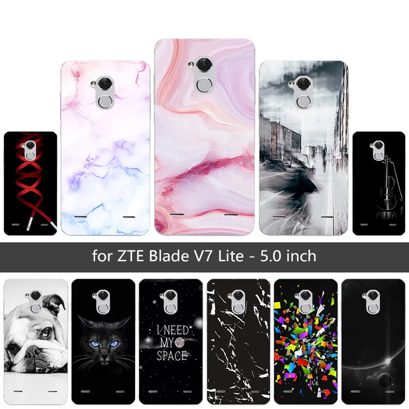 

Soft Silicone for ZTE Blade V7 Lite Phone Case Clear Dart Board Painted Fundas 5.0" Back Covers for ZTE Blade V 7Lite Coque