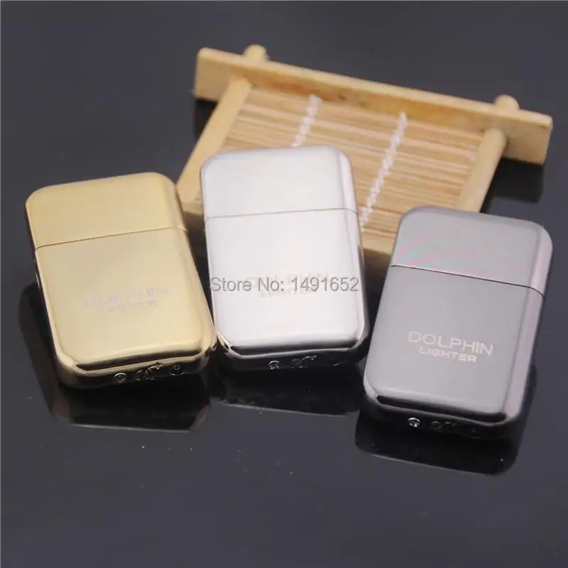 

DOL085 plating rounded squares Wheel flame lighter windproof lighter Smoking cigarette lighter Portable Flame Lighter