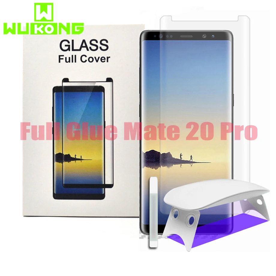 UV Glue Screen Protector For Huawei mate40 Plus P30 P40 Pro P50 Pro Tempered Glass  UV Liquid for Samsung Note 20 Ultra S20 Plus