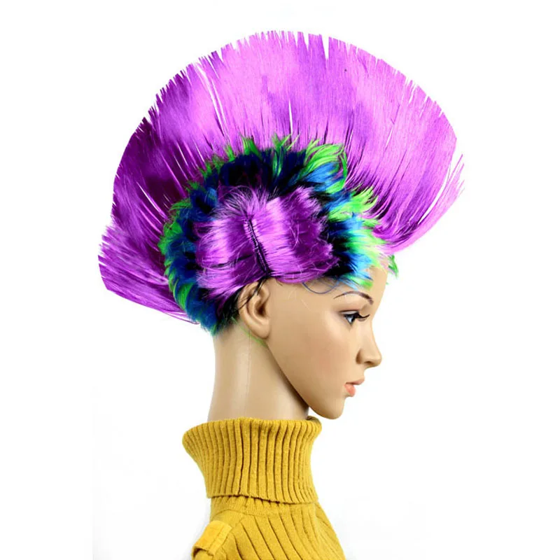 Клоун моделирование панк подставки под парик платье представление Смешные пушистые петухи гребень волос шляпы Хэллоуин шляпа танцевальный бар Свадебная вечеринка