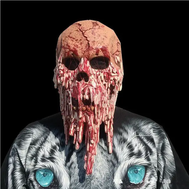 scary skull latex halloween zombies goonies mask blood horror face