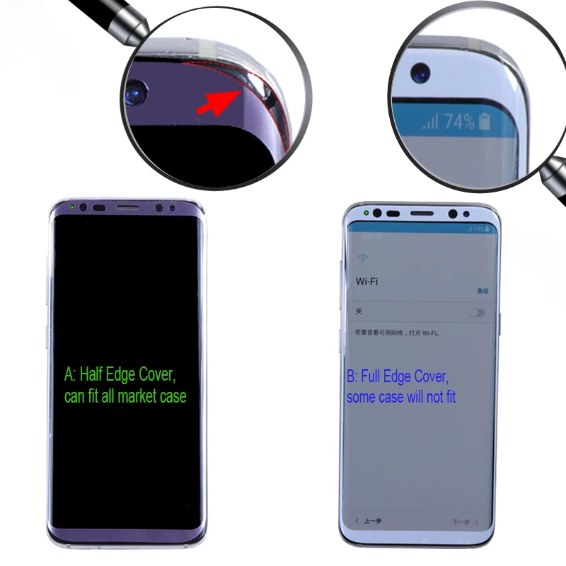 Vrurc Экран протектор для samsung Galaxy S8 S9 плюс 3D полное покрытие передней и задней