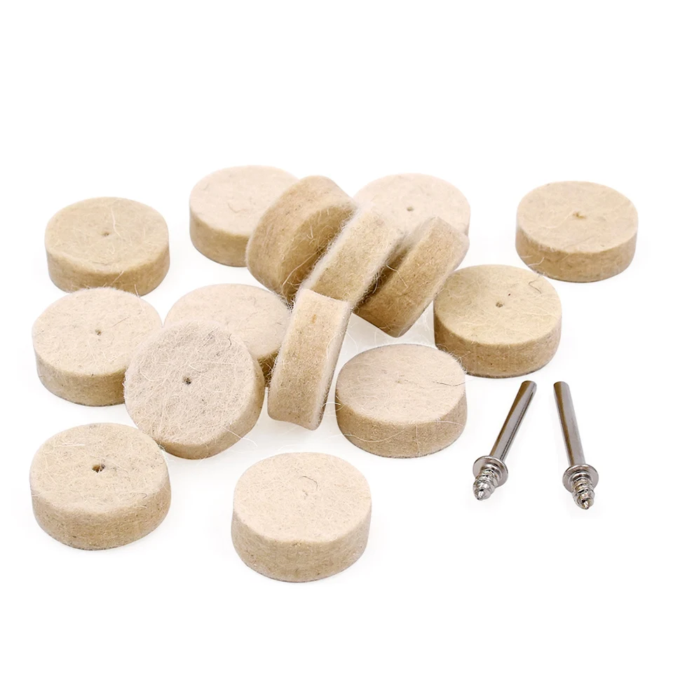 

12pcs 13mm/25mm Wool Felt Polishing Buffing Wheel Grinding Polishing Pad 2Pcs Shanks for Dremel Rotary Tool