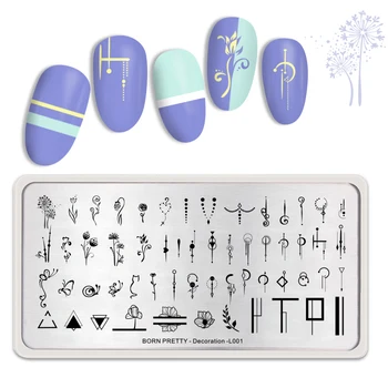 

BORN PRETTY Nail Stamping Plates Stainless Steel Mixed Flower Nail Art Image Stencil Fashion Power Theme Nails Design