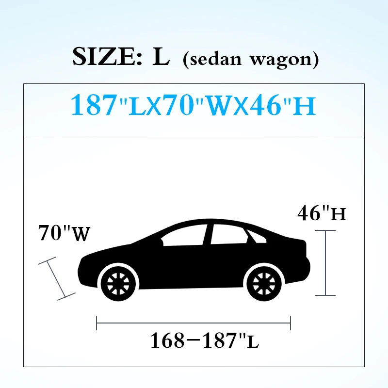 Полное покрытие для автомобиля, для снега, для помещений, для улицы, полное покрытие для автомобиля, защита от солнца, УФ, дождя, снега, защита от пыли, 9 размеров, автомобильные чехлы, универсальные - Название цвета: L