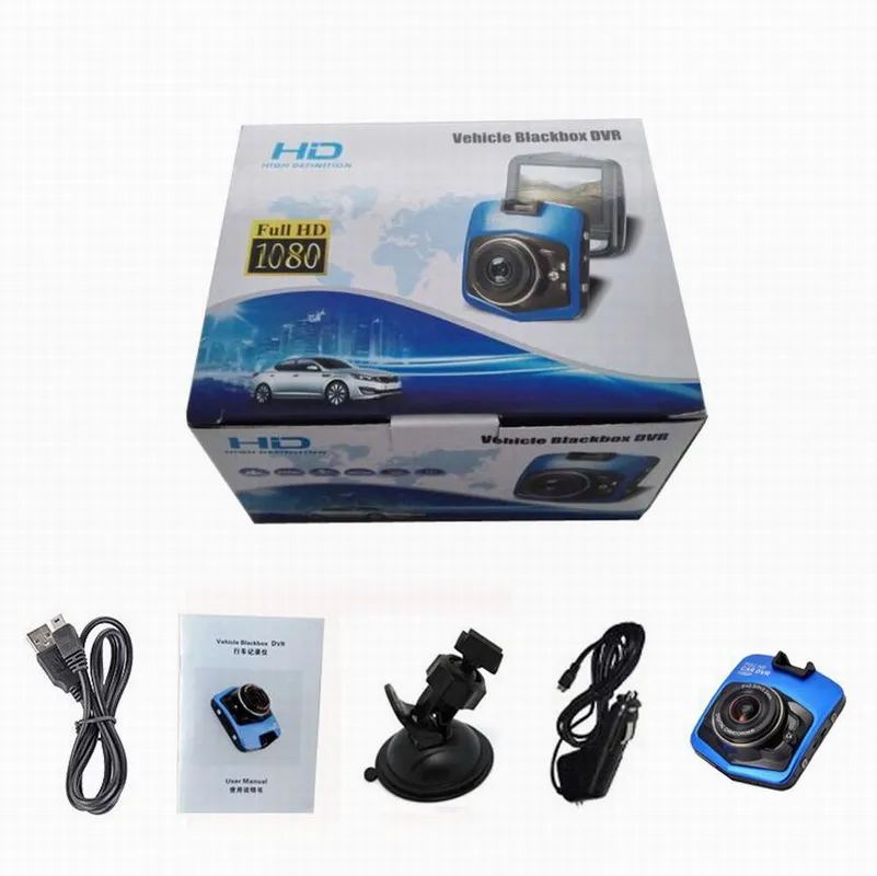 GT300 Видеорегистраторы для автомобилей Full HD 1080 P 2.4 дюймов Экран автомобиля Камера Регистраторы с 140 градусов Широкий формат Ночное видение регистраторы DVR видеокамера